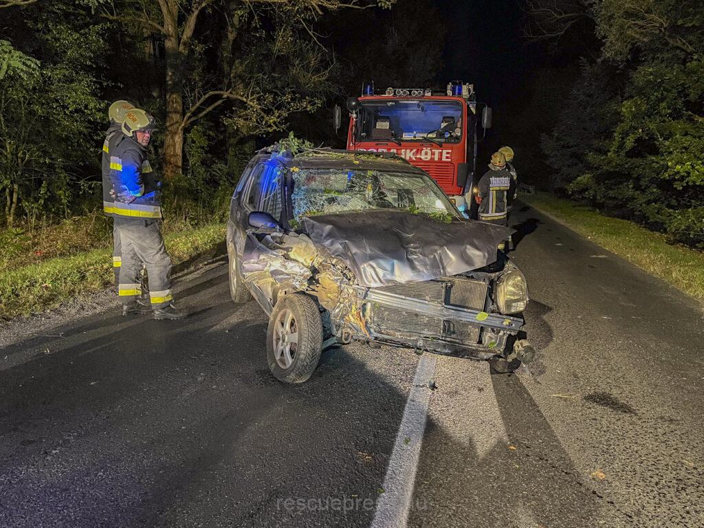 Fák közé csapódott egy autó Mór és Balinka között